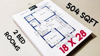 18 x 28 small village house plan II 18 x 28 ghar ka naksha II 2 bhk house plan