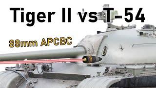 TIGER II vs T-54 | 88mm Pzgr.39/43 vs T-54 Turret | Armour Penetration Simulation