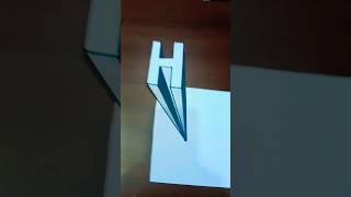 #3d capital letter "H"#3d #art #3dart #easy art#easy #drawing