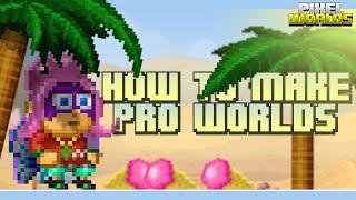 How to make pro worlds? Building easy summer world! | Pixel worlds