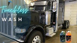 Touchless 2step Truck Wash Soaps on a  BLACK PETERBILT 389!