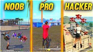 NOOB TO PRO JOURNEY LVL 100 NOOB VS PRO VS HACKER JOURNEY - GARENA FREE FIRE