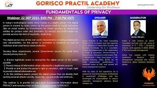 FUNDAMENTALS OF PRIVACY | Webinar by Gorisco Practil Academy