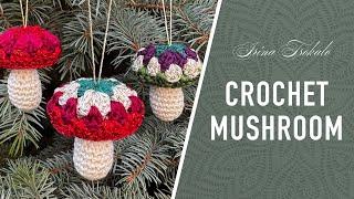 Granny Square Christmas MUSHROOM Ornament 