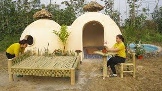 TIMELAPSE: START to FINISH Alone Building a Mini Resort - BUILD LOG CABIN with iron and cement