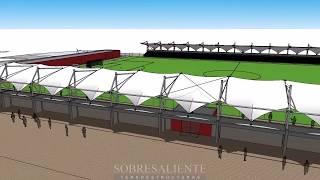 Techado de tribunas para estadio pequeño.