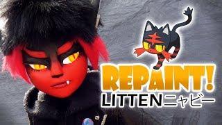 Repaint! Litten Pokemon OOAK Doll NerdECrafter Collaboration