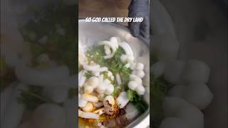 EXTRA CRUNCHY Peanut Butter Chili Garlic Oil Rice Cake! | Genesis 1:6-10 #shorts