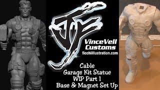 Marvel X-Men Cable Garage kit Statue WIP Part 1