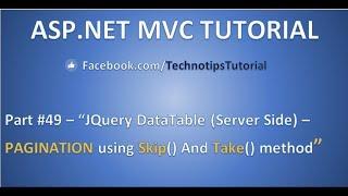 Part 49- Pagination using Skip and Take method | JQuery DataTable Server side