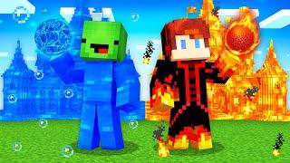 Mikey WATER King vs JJ LAVA King Survival Battle in Minecraft (Maizen)