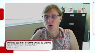 Elgin, St Thomas, Oxford Covid-19 update from Southwestern Public Health, June 3, 2020