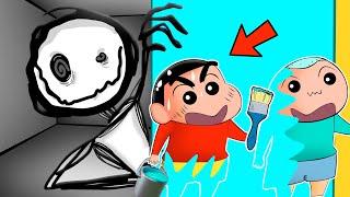 Shinchan Hides In Colour To Survive From Scary Monster  | Roblox Colour Or Die | Funny Game 