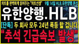 [유한양행 HLB 주가 전망] "긴급" 추석간 폭등소식발생 무조건 "이 가격"까지는 들고 가셔야 합니다. 두 회사는 폭등 하지만 "이 가격"찍으면 매도 합니다! #오스코텍#유한양행