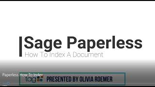 How-To Index a Document in Sage Paperless Construction Software