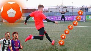 This FOOTBALL helps you SHOOT like RONALDO & MESSI! (CRAZY CURVE GOALS)