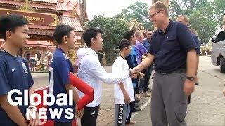 Thai soccer team reunite with some of the Australian divers who helped saved them from cave