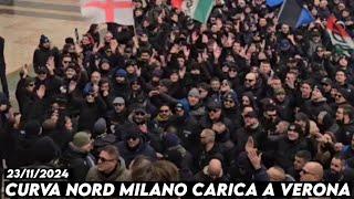 CURVA NORD MILANO CARICA A VERONA || Hellas Verona vs Inter Milan 23/11/2024