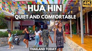 [4K] Walk around Hua Hin, Thailand today, 2024. Quiet and respectable.