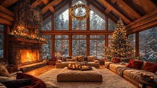 Warm Christmas Ambience  Cozy Fireplace Sounds & Instrumental Christmas Jazz Relaxing Music 2025 