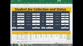 How To Make Automatic student fee collection and status system in excel