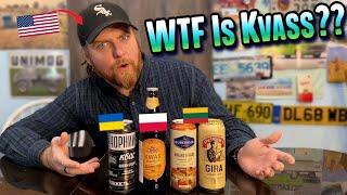 American Tries European Kvass For The FIRST Time (Fermented Bread Drink)