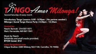 TangoAmor Milonga; Argentine Tango Social Dance Dallas; Nasrin Barmaki & Mark Hernandez