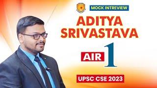 Aditya Srivastava AIR 1 IAS Topper | UPSC Mock Interview Result 2023 | Vajirao & Reddy Institute