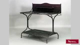 Antique American Victorian iron double basin washstand