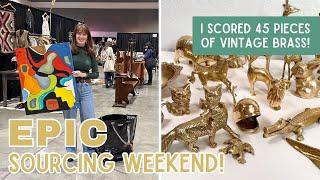 HUGE Brass Haul | Shop with Me for Vintage | Home Tour