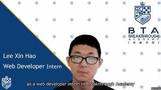 Breakthrough Academy 90 days testimonial video - Lee Xin Hao