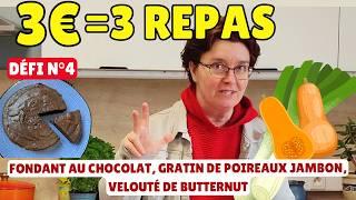  défi n°4 MANGER POUR 3 € PAR JOUR | 3 recettes économiques, équilibrées et faciles à faire