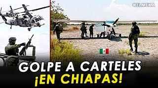 Militares aseguran una avioneta cargada con 312 kg de coca, en Pijijiapan, Chiapas.