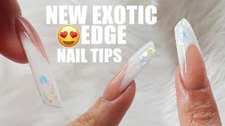 Acrylic Nail | Exotic edge | Russian Almond | Nail Tutorial | Glitter Planet NEW Tips