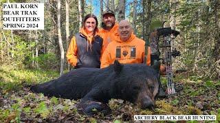 ARCHERY SPRING BLACK BEAR HUNT BY Paul Korn in Ontario Canada at Bear Trak Outfitters Corey Hayward