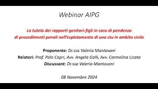 Webinar AIPG 08/11/2024 - La tutela dei rapporti genitori-figli