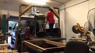 Timelapse: unloading 400lb sander from my truck using a homemade gantry..