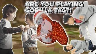 His brother PUNCHED him while playing!  | Gorilla Taggers