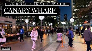 Roaming Dusk's Glow in Canary Wharf ,London |Cityscape Stroll‍️