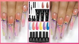 Beetles All-In-One French Polygel Kit & Summer Gel Polish Set Review I Colorful Blooming Wave Nails