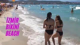 Beach Walking Tour | ÇEŞME Ilıca Beach | Turkey Beaches l July 2021 [4K HDR]