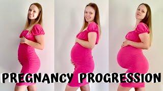 PREGNANT BELLY GROWTH | 10 - 38 WEEKS TRANSFORMATION | SECOND PREGNANCY WEEK BY WEEK BUMP PROGRESS