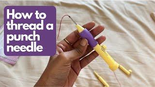 How to thread a punch needle | DIY punch needle for beginners #punchneedle #punching #embroidery