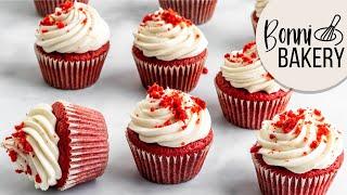 Easy Red Velvet Cupcakes with Cream Cheese Frosting | Bonni Bakery