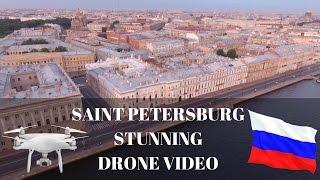 Stunning and beautiful drone footage of Saint Petersburg, Russia