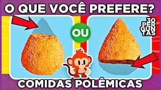  O QUE VOCÊ PREFERE?  COMER COXINHA POR CIMA OU POR BAIXO? | Edição Comidas Polêmicas