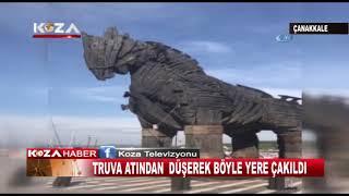 TRUVA ATINDAN DÜŞEREK BÖYLE YERE ÇAKILDI