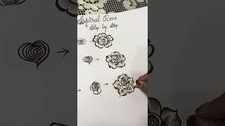 Henna flowers and roses with spiral  step by step / rose #mehndi