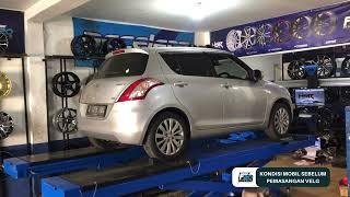 SUZUKI SWIFT JDM RACING - MODIFIKASI SUZUKI SWIFT PAKAI VELG HSR WHEEL TYPE JDM RING 17 - KEREN ABIS