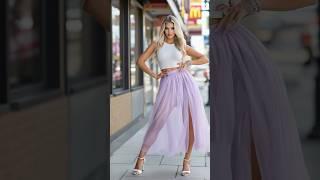 Look Chic in a Beautiful Tulle Skirt & Knit Top 